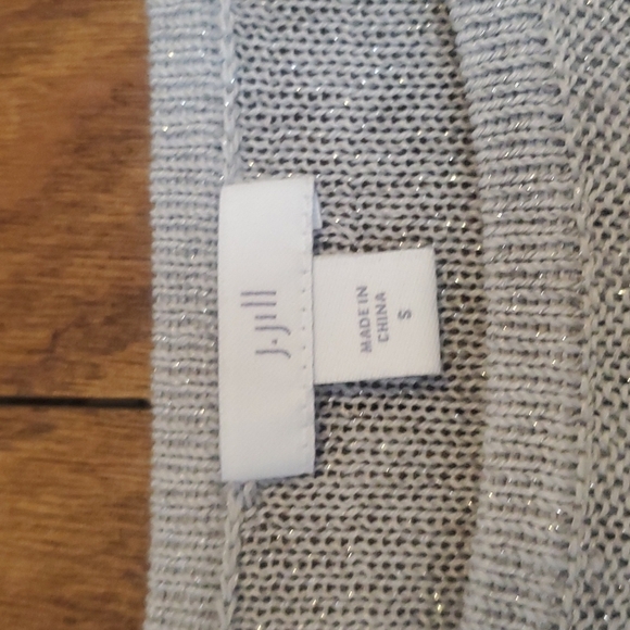 COPY- J Jill*Sweater*Linen blend* Gray/Silver with Metallic threads*Sz … - Picture 3 of 5
